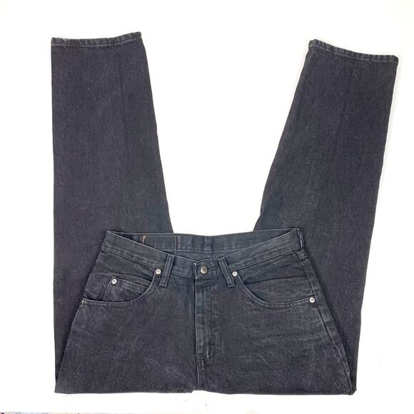 Wrangler Relaxed Fit High-Rise Straight Leg Jeans Washed Black 30 x 30 - Picture 6 of 10